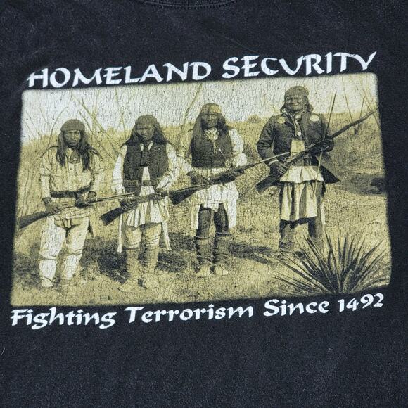 Homeland Security Unisex Tee(Anvil) "Fighting Terrorism Since 1492" - Size Large - Picture 2 of 6